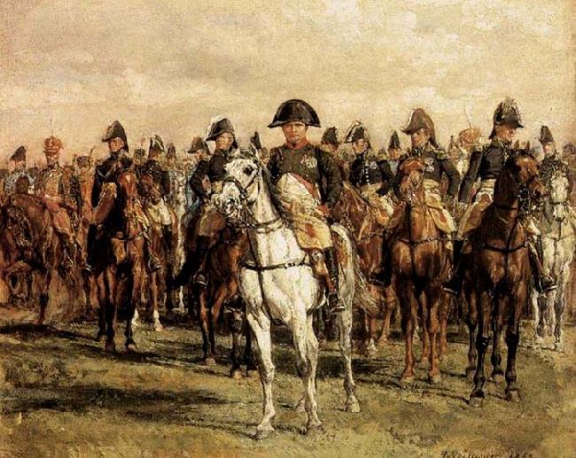 Jean-Louis-Ernest Meissonier Napoleon and his Staff oil painting image